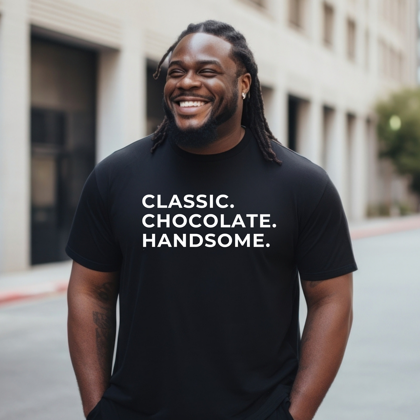 "Classic. Chocolate. Handsome" Tee