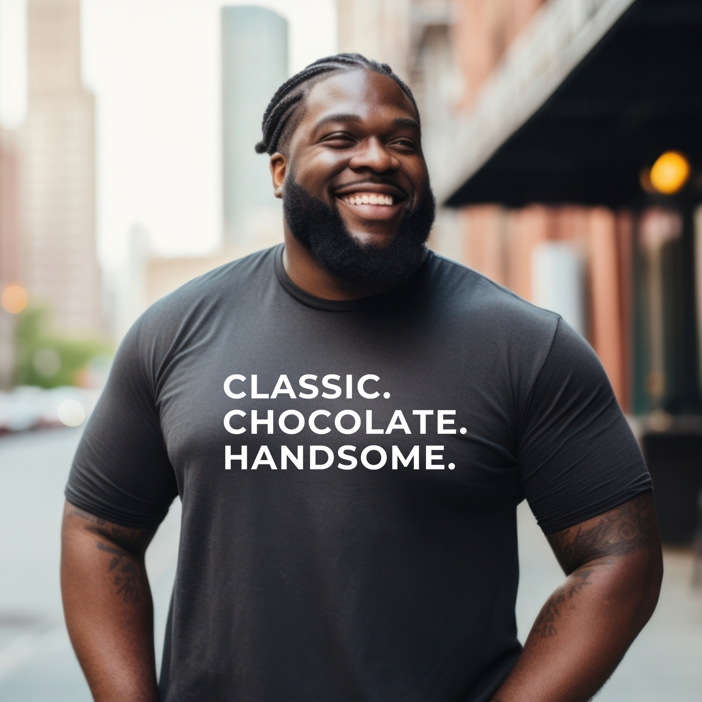 "Classic. Chocolate. Handsome" Tee